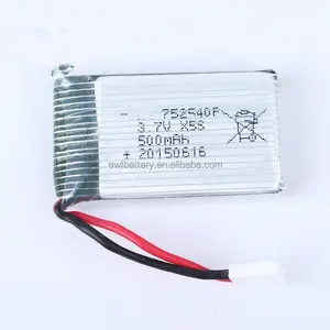 752540 752540 p סוללת ליתיום פולימר 3.7 v 500 mah lipo סוללה