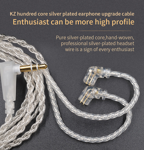 <span class=keywords><strong>Silver</strong></span> Plated 3.5ミリメートルUpgradeケーブル2PIN Goldメッキピン0.75ミリメートルイヤホンKZ ZSN Earphones - Product Image 4