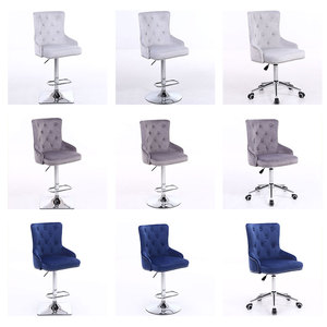 Barato al por mayor de diseño moderno de tela de terciopelo alto bar taburete silla alta - Product Image 6
