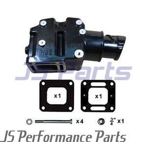 Codo elevador de escape marino de aluminio MerCruiser 4 V6 V8, 44354 807988 <span class=keywords><strong>HGE</strong></span> 4354-A - Product Image 1