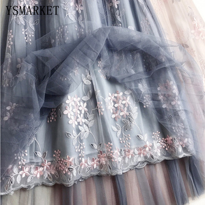 Summer <strong>Pleated</strong> <strong>Skirt</strong> Mesh <strong>Pink</strong> Beige Blue Embroidery Elastic Waist Long <strong>Skirts</strong> Womens Bandage Sexy Party Office Lady Midi <strong>Skirt</strong> - Product Image 6