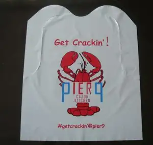 Disposable plastic adult bib for restaurant