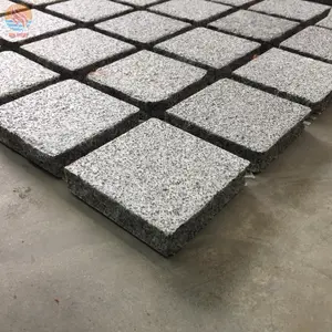 Fabrik direkt dunkelgrau Granit Stein Quadrat ineinandergreifende Muster Fertiger
