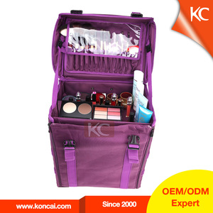 Muchos compartimentos nylon <span class=keywords><strong>maleta</strong></span> <span class=keywords><strong>para</strong></span> peluquería peluquería belleza bolso de la carretilla - Product Image 1