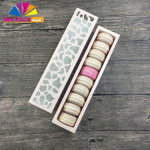 Wedding Favor Divided Recyclable Paperboard Folders Macaroon <strong>Sweets</strong> <strong>Packaging</strong> Boxes with Varnishing for Sugar and Food-Safe Use - Product Image 4