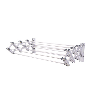 Mur Monté Chiffons Pliant Rétractable Corde À <span class=keywords><strong>Linge</strong></span> Accordéon Cintre - Product Image 1