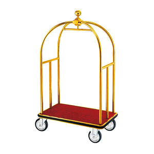 Hotel de oro decorativo de acero inoxidable botones carro conserje jaula carro Carro de equipaje - Product Image 1