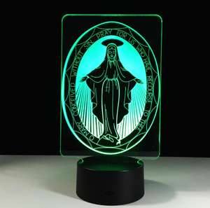 Lampu Malam Desain Yesus Kualitas Tinggi Lampu Malam LED 3D Yesus untuk Dekorasi Kamar Orang Kristen Lampu Samping Tempat Tidur - Product Image 2