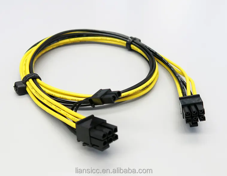 24 INCH 16AWG 6 PIN Nam Đến 8 PIN (6 + 2) Cáp Nguồn PCIE Nam