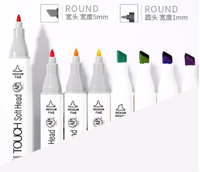 80 couleurs, marqueurs permanents à double pointe de 6 mm avec étui de transport pour le dessin sur papier, l'esquisse et la coloration pour adultes
