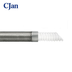PTFE 꼰 호스 스테인레스 스틸 꼰 커버 복잡한 PTFE 튜브 유연한 호스 운반 부식성 화학 - Product Image 2