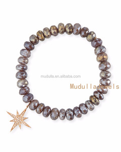 BM25190 Nuevos diseños Joyería de moda Lovely CZ Micro Pave Charm Gemstone Bead Bracelet Stacking Arm Party Pulseras - Product Image 4