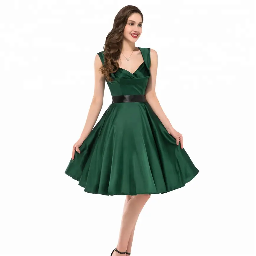 소녀 녹색 이브닝 파티 드레스