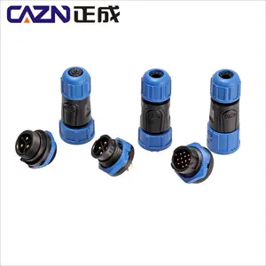 IP67 Plastic Middle Type Connector 2 3 4 5 6 7 8 10 12 Pin E10 M10 Bayonet Female Male Cable waterproof Connector