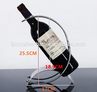 Haute qualité moderne rouge casier à vin en acier inoxydable porte-bouteille Chrome support fer bois refroidisseur affichage décor cadeau d'affaires