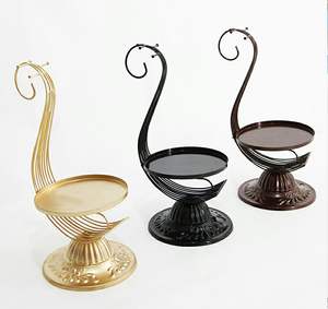 ใหม่อเมริกันเหล็กดัดตกแต่งโรงแรมบุฟเฟ่ต์ร้านอาหารแสดงชั้นวางถาด - Product Image 1