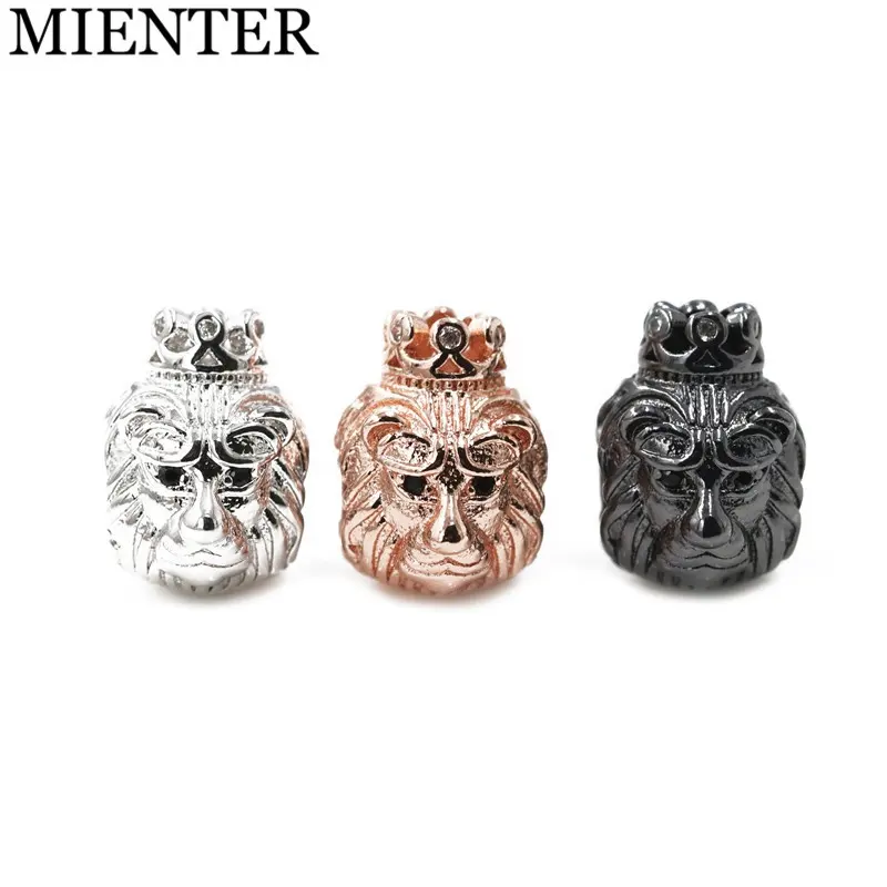 Findings Micro Pave Beads Metal Charms Wholesale Environmental Brass Lion Crown Cubic Zirconia Gift Alloy Fashionable Picture