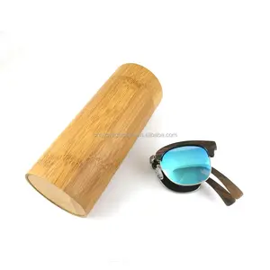 cool custom logo folding wood sunglasses polarized mirror lens