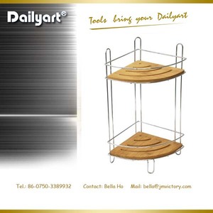 <strong>Free</strong> <strong>Standing</strong> Corner Bamboo <strong>Shower</strong> <strong>Caddy</strong>, Bath Organizer - Product Image 2