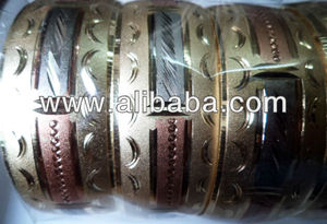 Ladies Striped 3-Tone Gold Plated <b>Copper</b> for Bracelet Fashionable Party and Gift <b>Bangles</b> - Product Image 4