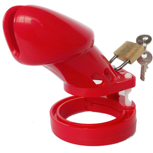 Cage de chasteté rouge unisexe, équipement de masturbation masculine en plastique, grande taille, outils sexuels pour hommes, jeux sexuels pour adultes, couple flirt - Product Image 1