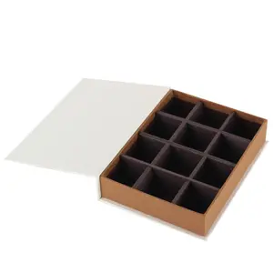 Elegante caja de cartón de lujo para chocolate/Embalaje de regalo de papel con tapa