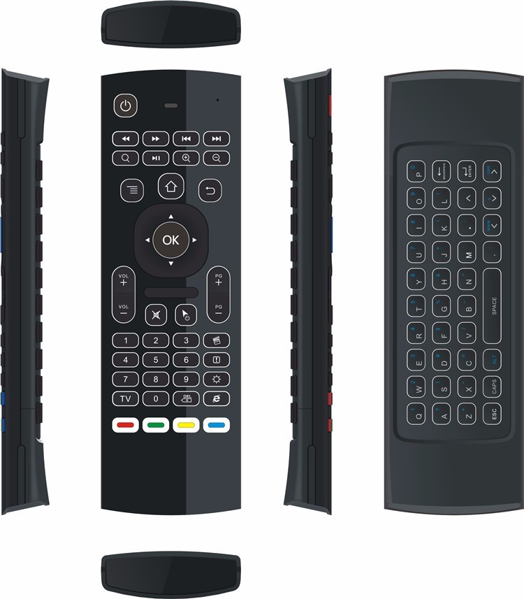 2.4G Rétro-Éclairé Air Mouse À Distance, Clavier sans fil et Infrarouge D'apprentissage pour Kodi Android TV Box, Smart TV, PC,