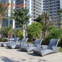 Cama de mimbre doble de lujo, personalizada, de alta calidad, para exteriores, baño de sol, hotel, playa, patio