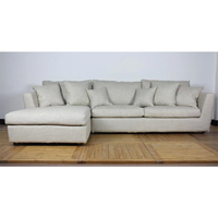 Canapé-lit trois places en bois massif de style européen antique avec rembourrage en éponge et revêtement en velours/lin, meilleur mobilier classique Jw