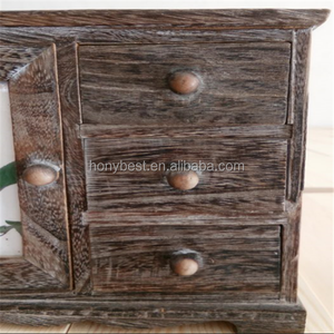 רטרו במצוקה תיק תכשיטים מעץ 3 מגירות - Product Image 6