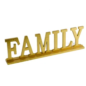 Laser Cut Craft Home Family Wood Sign decorazioni da parete per la casa Logo Love Europe Symbol Family Word Art Alphabet Letter personalizzato