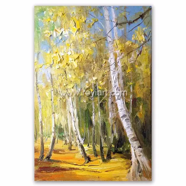 Pintura artística personalizada famosa bela pintura de óleo moderna de outono árvores de <span class=keywords><strong>nascimento</strong></span> para decoração de casa