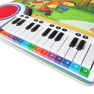 Mini Piano sonido niños <span class=keywords><strong>libro</strong></span> educativo, <span class=keywords><strong>libro</strong></span> de tapa blanda a todo Color con teclas de Piano - Product Image 3