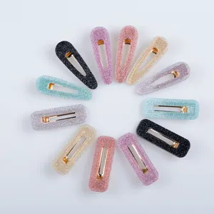 CLARMER Fashionable style colorful glitter acrylic duck bill hair clips in barrette for girls