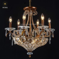 Villa américaine Rusty Design Lampe à suspension en métal Décoration vintage Lustre en cristal E12 Base suspendue Maison Hôtel