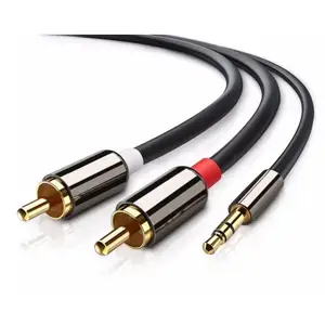 Cabo macho de entrada de 3.5mm para av 2 rca, cabo de áudio estéreo macho