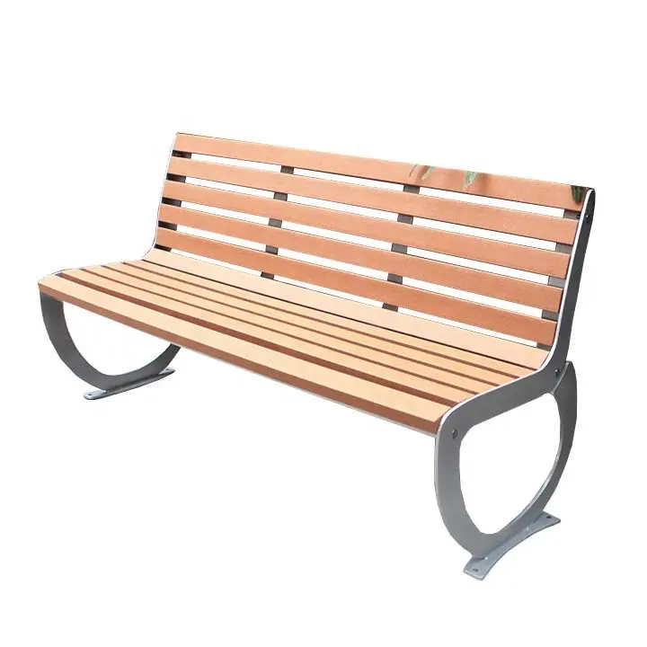 背もたれ付きの新しいプラスチック製の木製公園ベンチ/公共の座席ベンチ