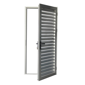 Porte d'écran commerciale en aluminium avec design de porte à persiennes et quincaillerie de marque allemande - Product Image 1