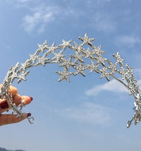 ROMANTIQUE Rose Or ou Argent <span class=keywords><strong>Fashion</strong></span> <span class=keywords><strong>Star</strong></span> Diadème Bandeaux Accessoires de Cheveux de Mariée Couronne de Mariage - Product Image 2