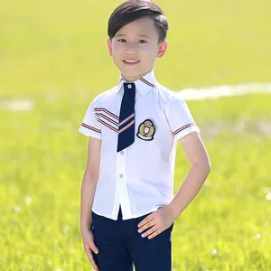 Mô hình mới kết hợp màu vải cotton mẫu giáo cao cấp đồng phục trường tiểu học thiết kế