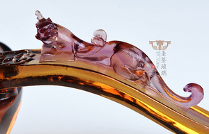 Glaçage coloré Ruyi avec lingot Dragon chinois Fengshui ornement cadeau - Product Image 3