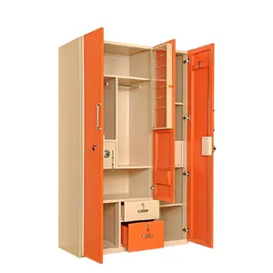 GDLT Steel Lockers Wardrobe Office Furniture Metal Locker with Mirror Modern