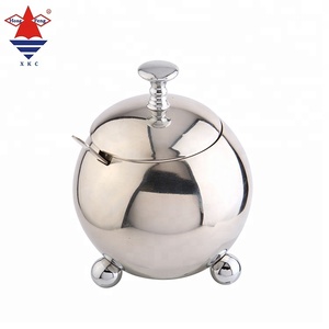 <span class=keywords><strong>Zuccheriera</strong></span> in <span class=keywords><strong>Acciaio</strong></span> Inox con Coperchio e Cucchiaio, Design Moderno Rotondo per Cucina e Sala da Pranzo - Product Image 2