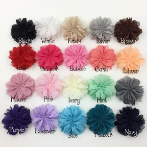 2.5 بوصة مكتمل راقصة الباليه زهرة صدفي تكدرت الشيفون البتلة الزهور الطفل رباطات زهرة - Product Image 1