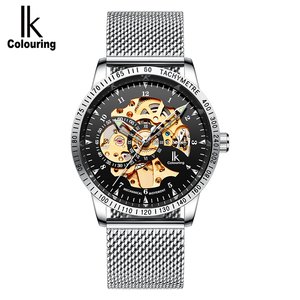 Ik Colouring 98226G Skeleton Sang Trọng Tự Động Đồng Hồ Cơ Khí Đồng Hồ Thép Không Gỉ Dây Đeo Đồng Hồ Đeo Tay - Product Image 5