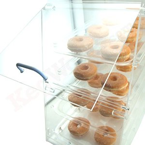 Salida de fábrica, bandeja de 4 niveles, puerta delantera trasera, vitrina de repostería de rosquillas, exhibición de acrílico, postres, escaparate para hornear galletas a la venta
