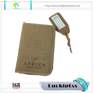 Logotipo personalizado cierre con cremallera portatarjetas de la cartera de lino para hombres - Product Image 3
