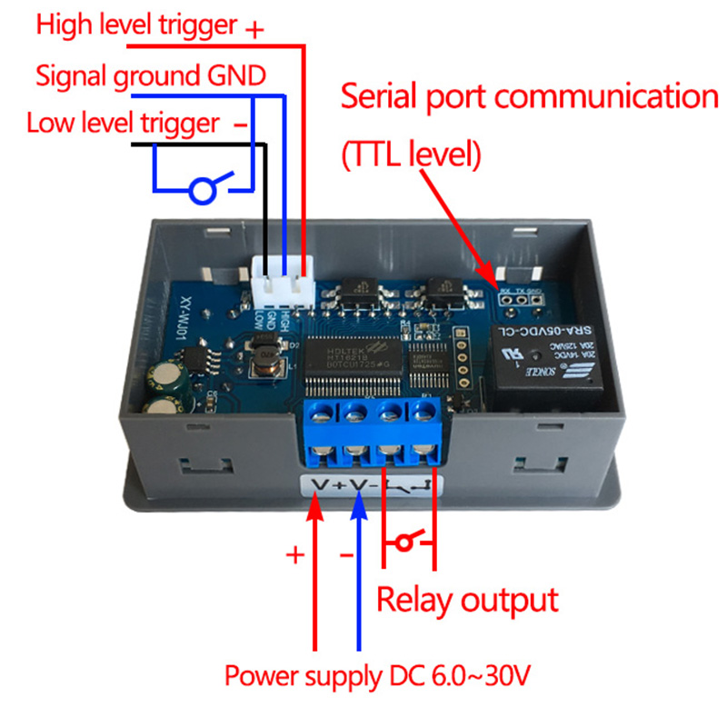 DC12V LED デジタル時間遅延リレーモジュール プログラマブルタイマー