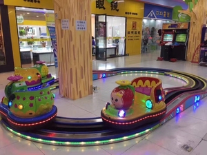 Parque de Atracciones al aire libre para niños, pista de <span class=keywords><strong>ferrocarril</strong></span> para niños, precio de fábrica con monedas, coche de riel de fruta, paseo en oferta - Product Image 5