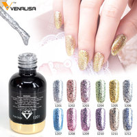 VENALISA Nouveaux produits pour l'art des ongles, ongles en acrylique, 12 paillettes, poudre de paillettes liquides, gel de conception d'ongles, vernis à ongles